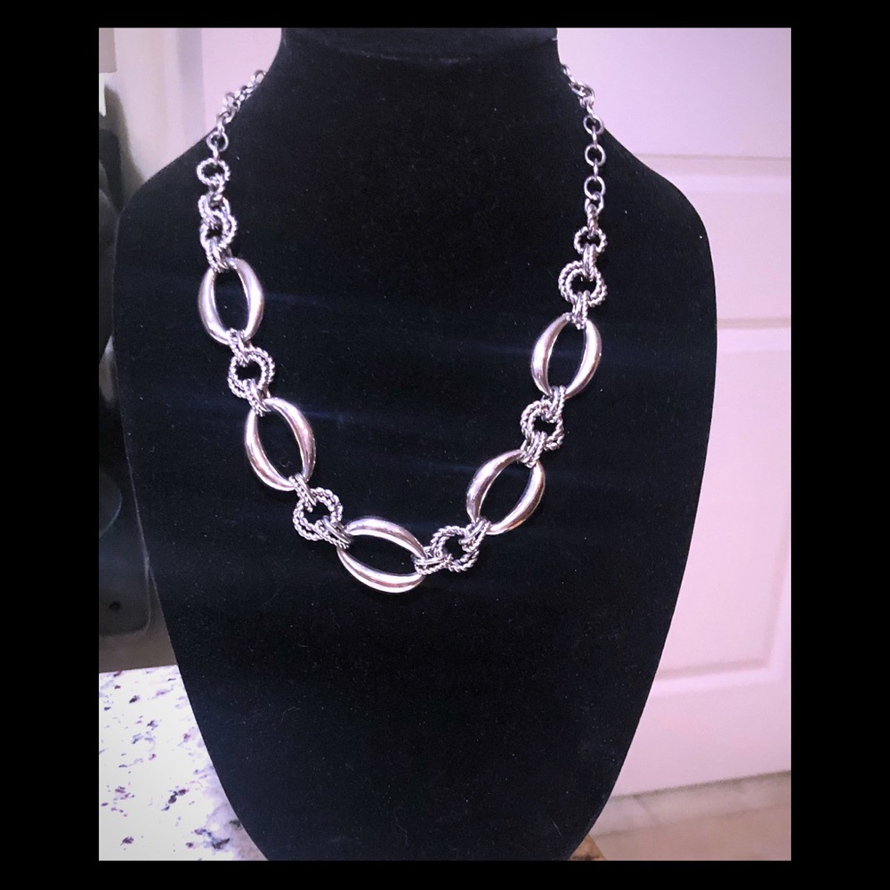 18 inch stainless steel rope and oval necklace